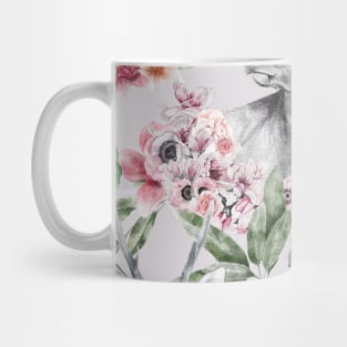 Purple Flower Deer Pattern Mug